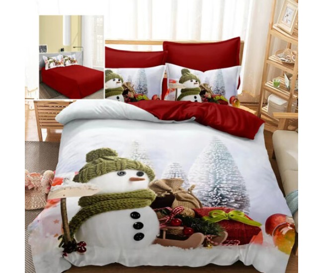 Lenjerie pat finet 3d 6 piese craciun f-xmas93 Lenjerie pat finet 3d 6 piese craciun f-xmas93